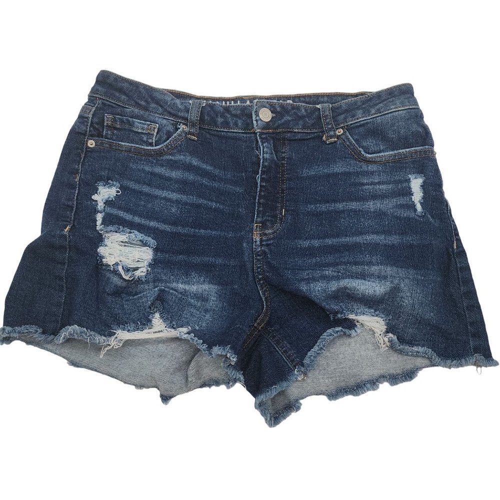 Vanilla Star Mid Rise Jean Shortie distressed womens size 11